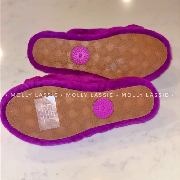 BERRYLICIOUS ✨ PURPLE UGG FLUFF YEAH SLIDE SANDALS - Picture 5 of 7